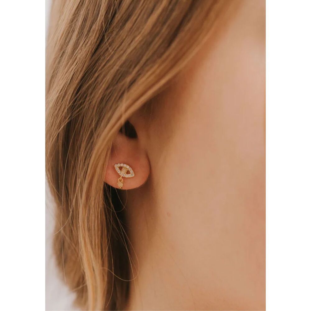 JAXKELLY Mother of Pearl Evil Eye Drop Earrings‎ New